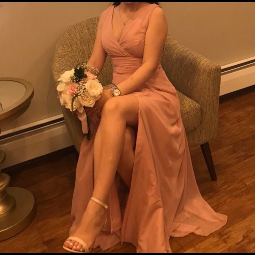 Surplice Tank long Chiffon bridemaid dress F19831